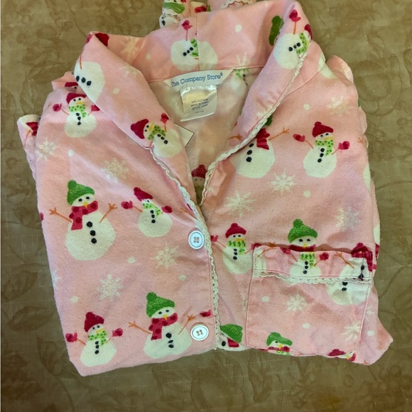 The Company Store Pink Snowman Pajama Set - Picture 1 of 4